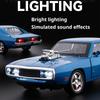 1:24 Alloy Charger GTR SKYLINE Cars Models Diecast Toys Wheel Pull Back Miniature Car with Light Music Vehicles Collectible Item