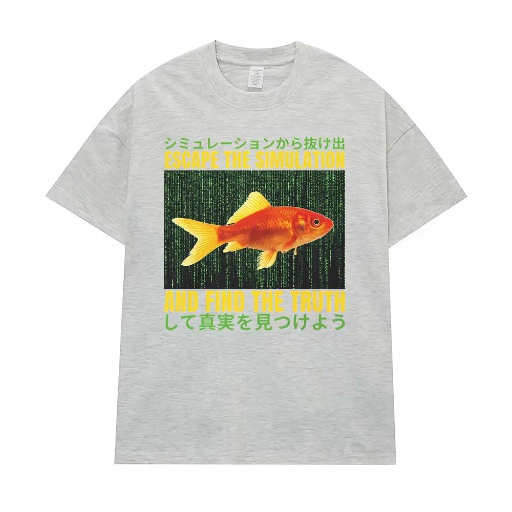 Escape the Simulated World Seek the Truth Funny Japanese Style Graphic TShirt Unisex Classic Oversized Mens Tshirts