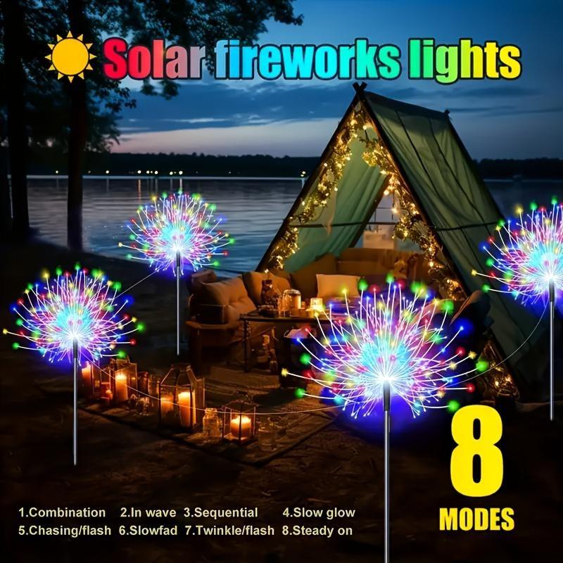 300/420 LED Outdoor Solar Garden Light, Upgraded Fireworks Light, 8 Lighting Modes,outdoor Decoration On Garden Terraces,Halloween,Christmas