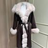 The real shot is a new goose down suit, a fox fur coat, a women's long pie, and a large-size fur coat.