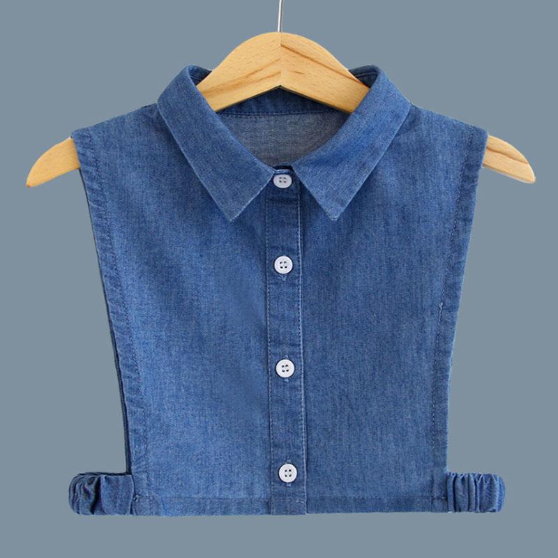 Kids Fake Collar Shirt Cotton Necktie False Collar Children Denim Detachable Shirt Collar Boys Girls Collares Mujer Faux Col
