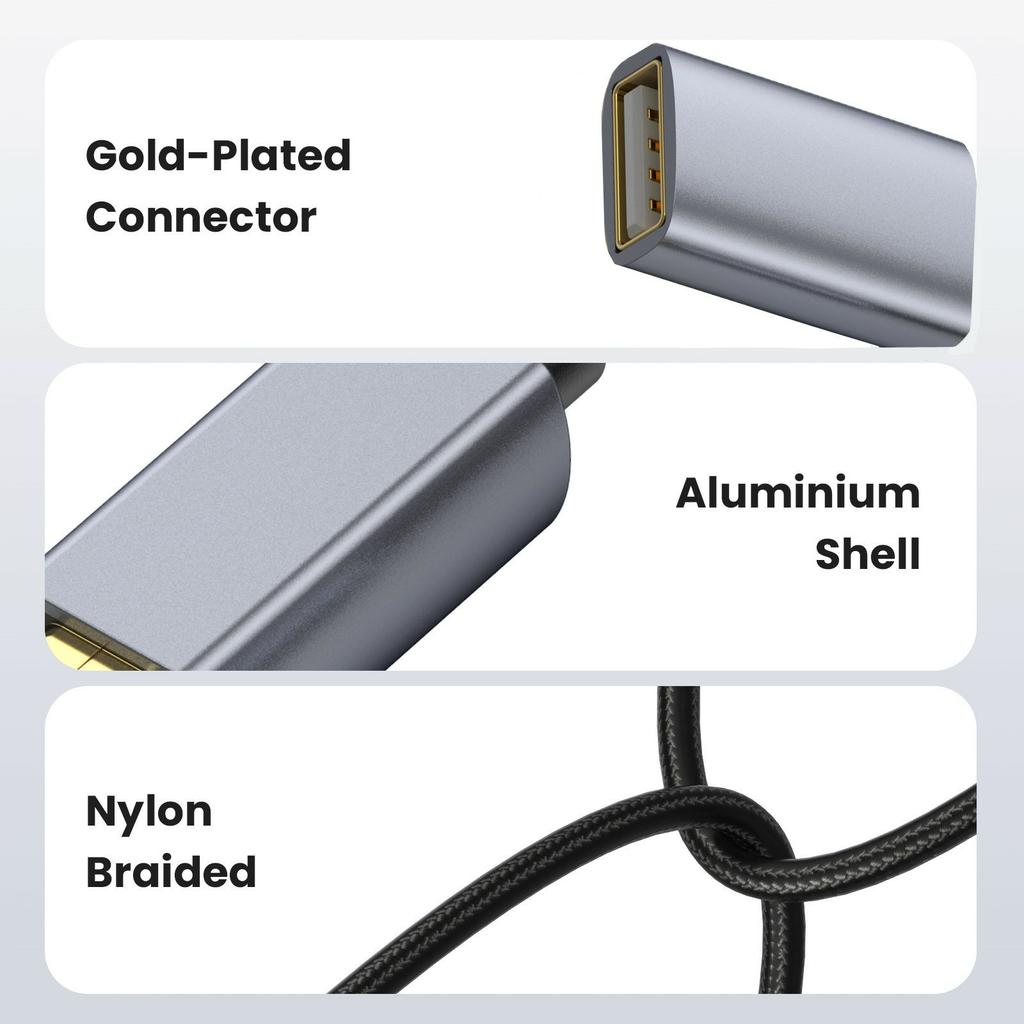 USB Extension Cable 1.8m USB 2.0 Type A Male to Female Extender Cord for Printer,Keyboard,Mouse,Flash Drive