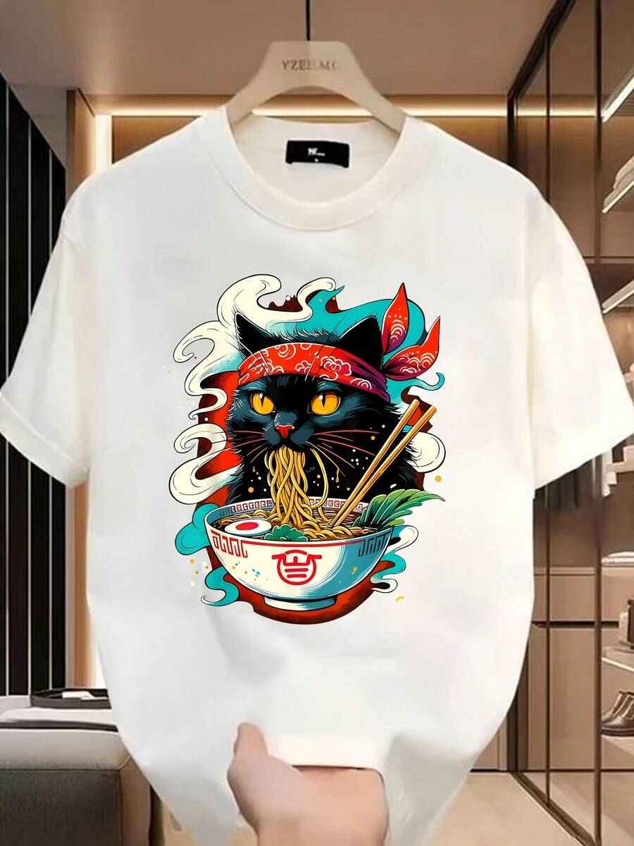 

Summer Versatile Cotton Short Sleeve Home Outdoor Leisure Round Neck Unisex T-Shirt S