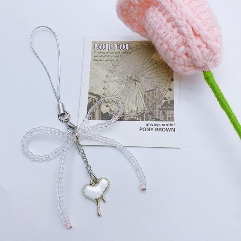 Unique Bowknot Pendant Phonechain Trendy Keychain Accessory  Simple Portable Phone Decoration for Bags and Cameras