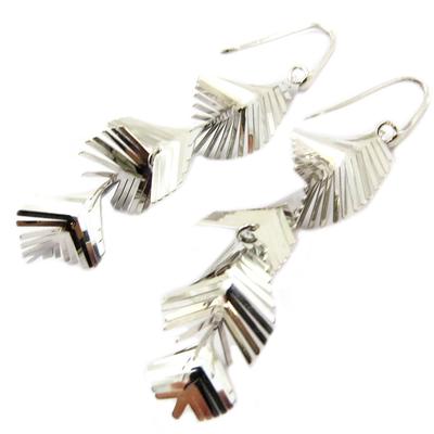 [P2414] - Silver 'Choregraphie' Earrings Silver (rhodium Plated)