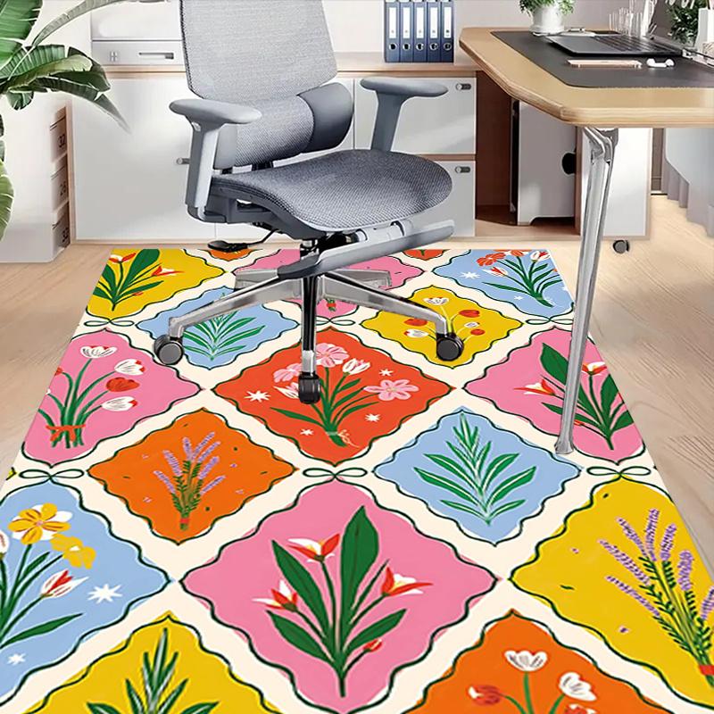 1pc Floral Pattern Area Rug Soft Flannel Floor Mat for Living Room, Bedroom and Carpet, Sofa Coffee Table Floor Mat, Decorative Rug q32
