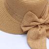 2023 Women's Sun Hat Big Bow Wide Brim Floppy Summer Hats For Women Beach Panama Straw Bucket Hat Sun Protection Visor Femme Cap