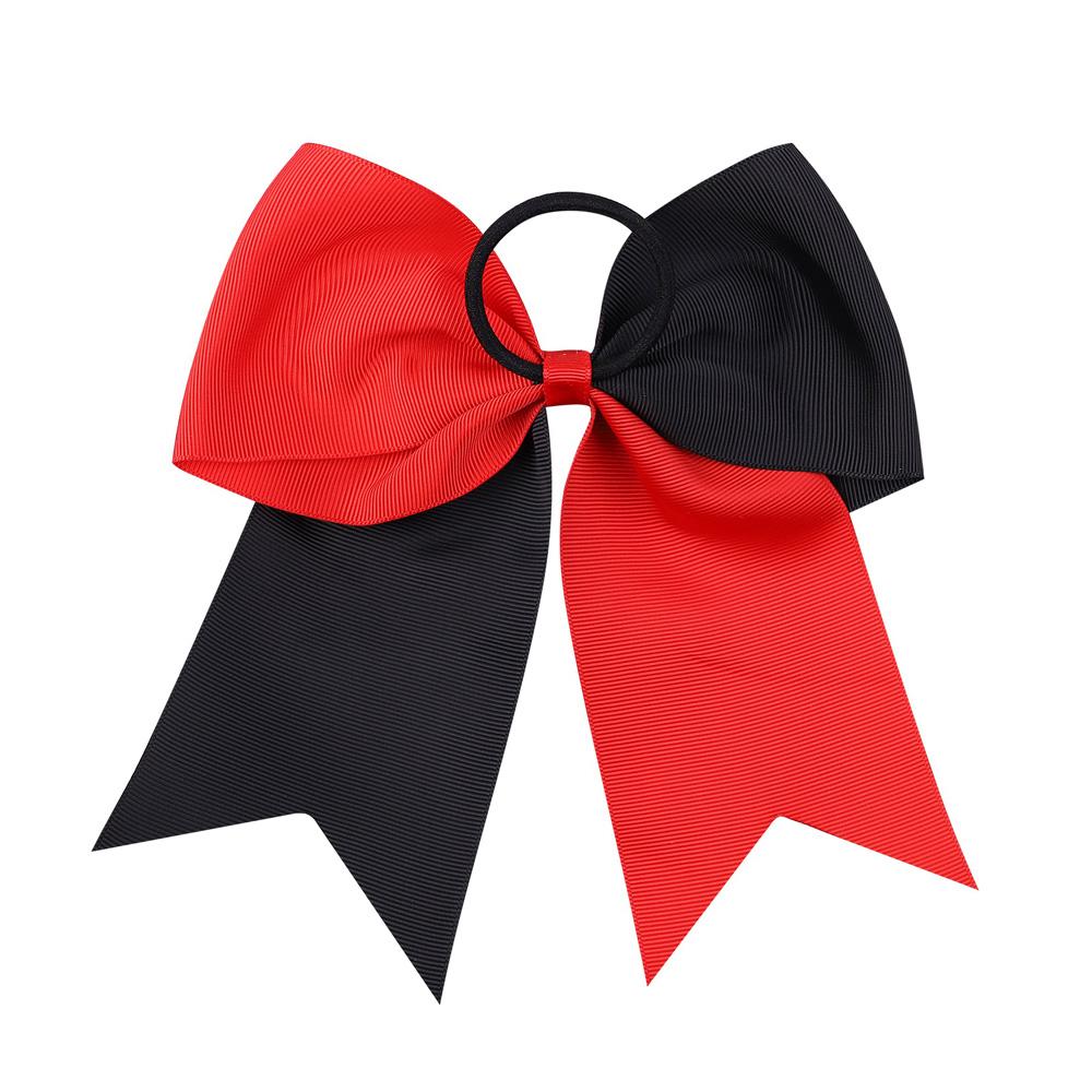 1Pieces 7.48Inch Cheerleaders Girls Elastics Grosgrain Ribbon Bow Rubber Bands Hair Rope Ponytail Holder Kids Hair Accessories