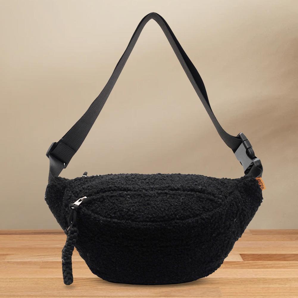 

Fleece Sherpa Crossbody Bag for Women Trendy Fashionable Cute Waist Pouch Winter Plush Waist Bag Sling Bum Bag Travel Chest Bag