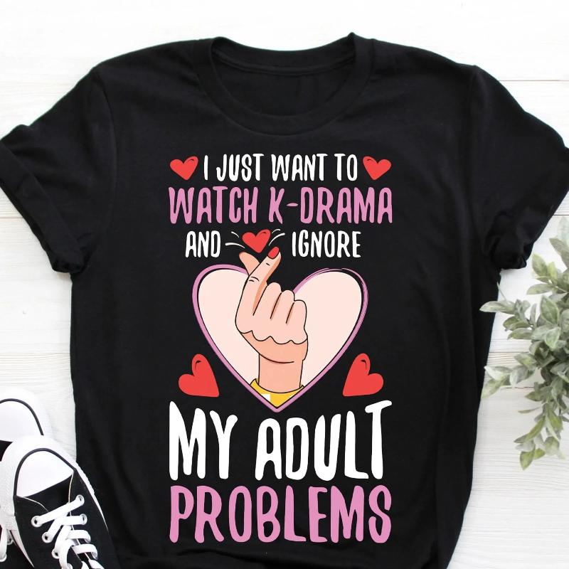 

K Drama Kdrama Korean Tv Show Fans Cute Funny T Shirt Pop Kpop South Korea Loverwomen Men Daughter Granddaughter Women Clothes XS чорний