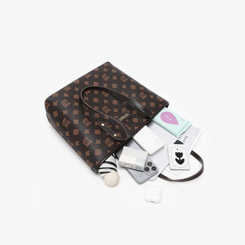 New printed letter shopping tote bag retro versatile large capacity mommy bag commuting to work armpit bag