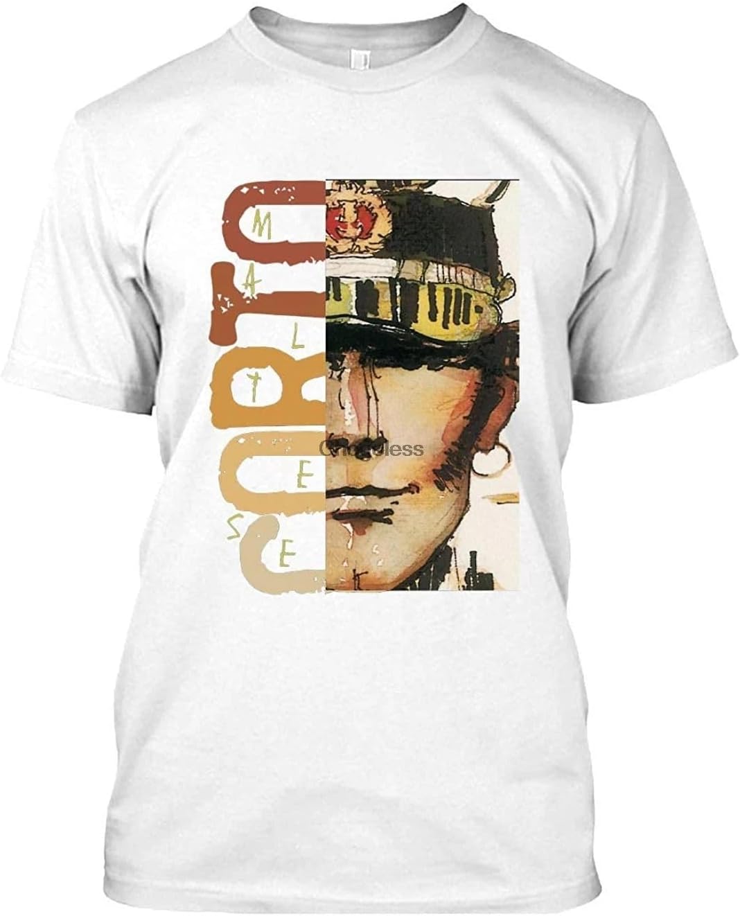 Corto Maltese Shirt Hoodie for Men Full Size Short Sleeve L белый