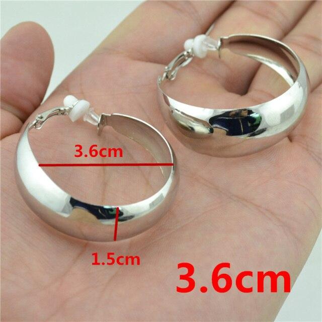 Clip On Earrings Fashionable Jewelry Women Non Pierced Chic Accessories Rose Gold Tone Loop Big Circle Statement Exaggerated Personality Ladies