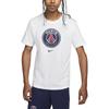 Nike Paris Saint-Germain Crest Letter Pattern Printed Round Neck Short Sleeve T-Shirt Men Tops White DJ1315-100
