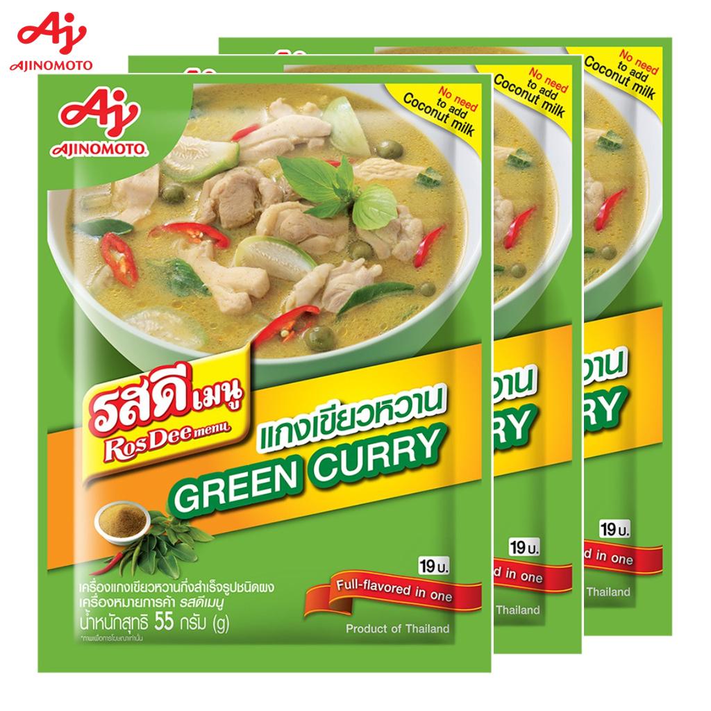 Ajinomoto RosDee menu, thajské zelené kari, plnochutné v jednom, 55 g 1 ks / 3 ks / 10 ks - thajské