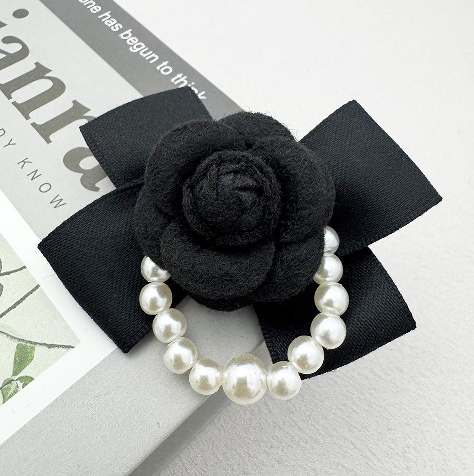 Suqi Elegant Bow Pearl Camellia Brooch - Korean Style Fashion Accessory