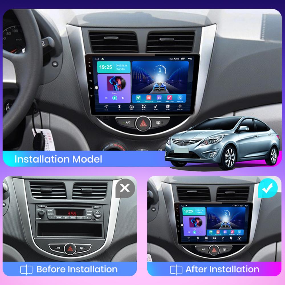 2 DIN Android Car Radio For Hyundai Solaris Accent Verna 2010-2016 Multimedia Player Head Unit Stereo GPS Navigation WIFI 1+16GB