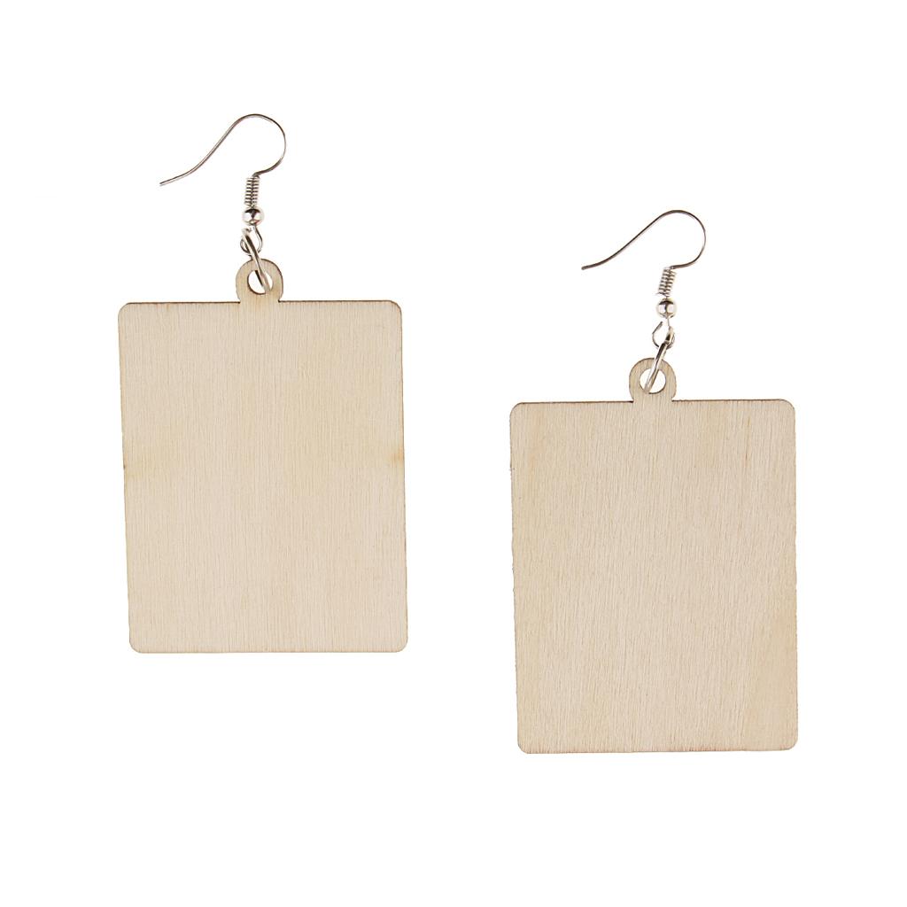 Geometric Earrings Wooden Drop Ear Stud For Women