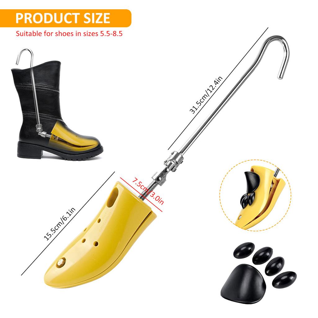 2 Pcs Shoe Stretcher with Accessories Rod Adjustable Shoe Boot Stretcher Unisex Shoe Expander Widener Portable Shoe Spreader
