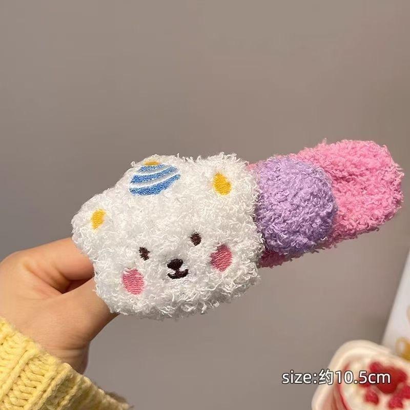 2pcs Autumn Winter Plush Teddy Bear Hair Clips - Large Duckbill Clips for Women, Cute Back Hair & Bangs Styling Accessories