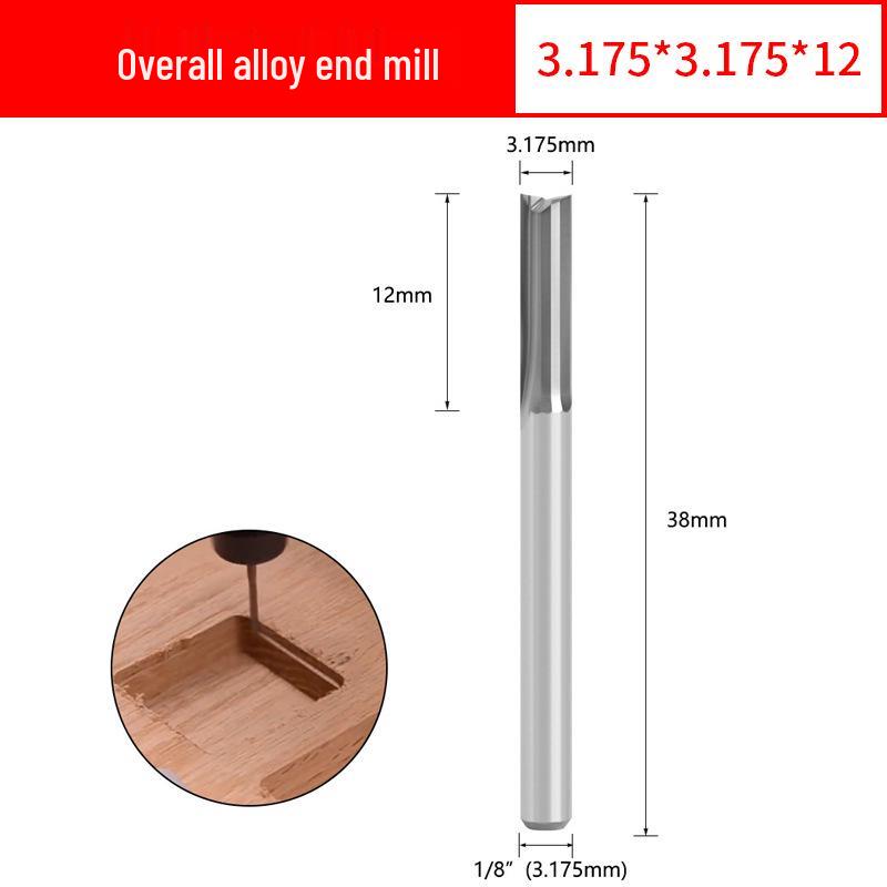 Dwustronny prosty frez do MDF i drewna 3,175mm