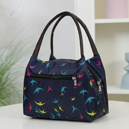 Hand-Carrying Lunch Bag Large Opening with Widened Handle Carrier Oxford Waterproof Bento Bag for Commuting Work Travel