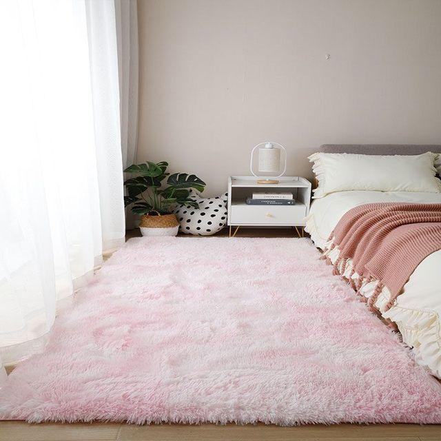 Pink Kids Carpet For Girls Bedroom Decoration Nordic Large Living Room 'S Rugs Fluffy Hall Carpets Soft Plush Nursery Play Mats