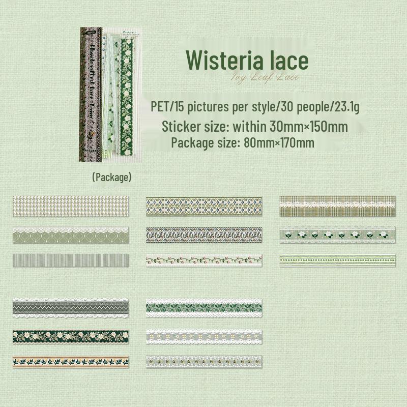 Yi Niao Handmade Retro Lace Sticker Pack: 6 Styles for Journaling & Collage Decoration