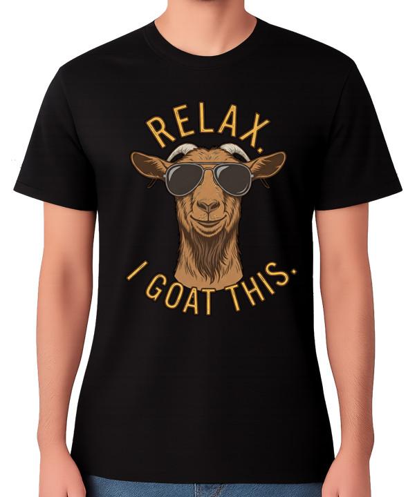 Relax I Goat This T-Shirt Funny Goat Pun Farm Humour Unisex Tee S разноцветный