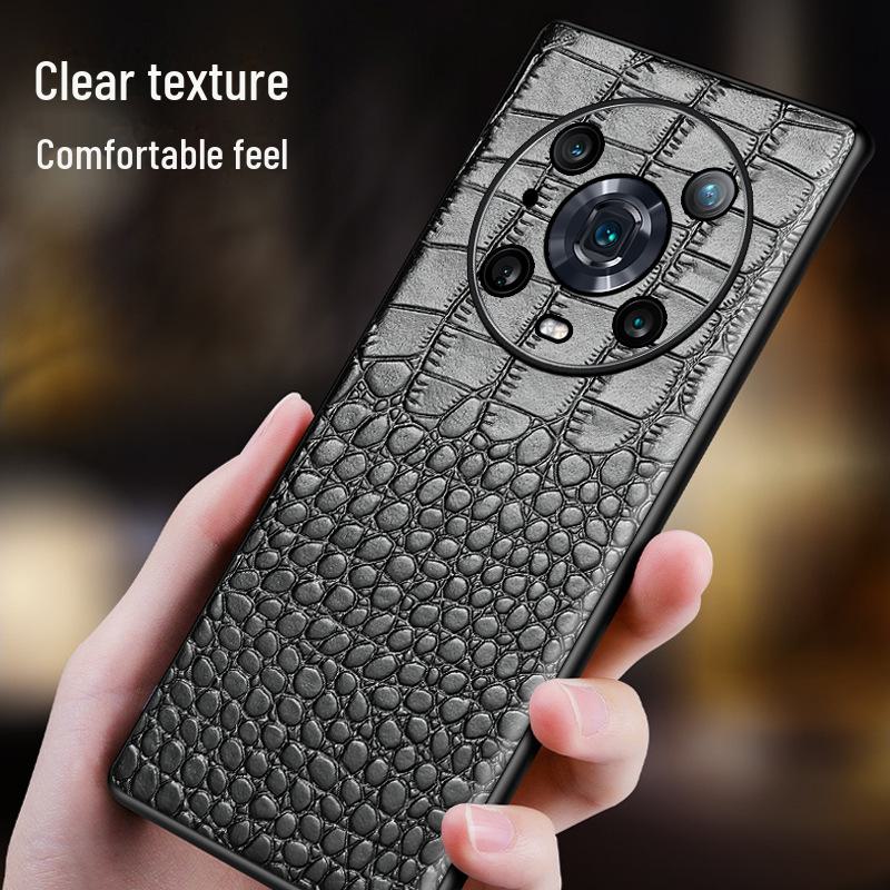 Honor Magic 3 Pro Cowhide Crocodile Pattern Genuine Leather Case - Ultimate Protection