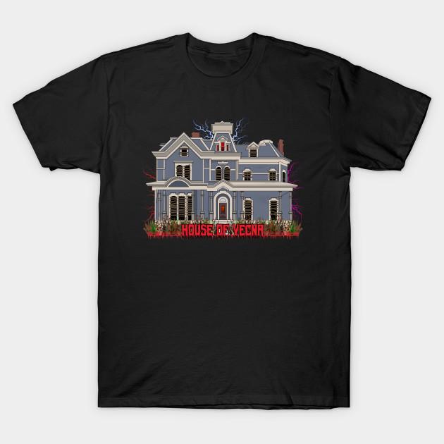 Men Black Print T-shirt The House Of Vecna No-Cut Transfer Paper Print Cotton Tshirt XL