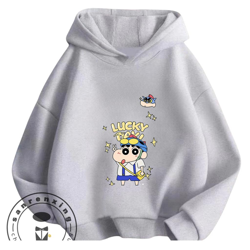 Trendy Street Style Hoodie Kawaii Cartoon Print Casual Outdoor Children Tops Crayon Shin Chan 3 14