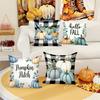 Thanksgiving Pumpkin Plaid Elements Small Fresh Simple Style Festive Atmosphere Decoration Living Room Home Pillow Cushion Cover