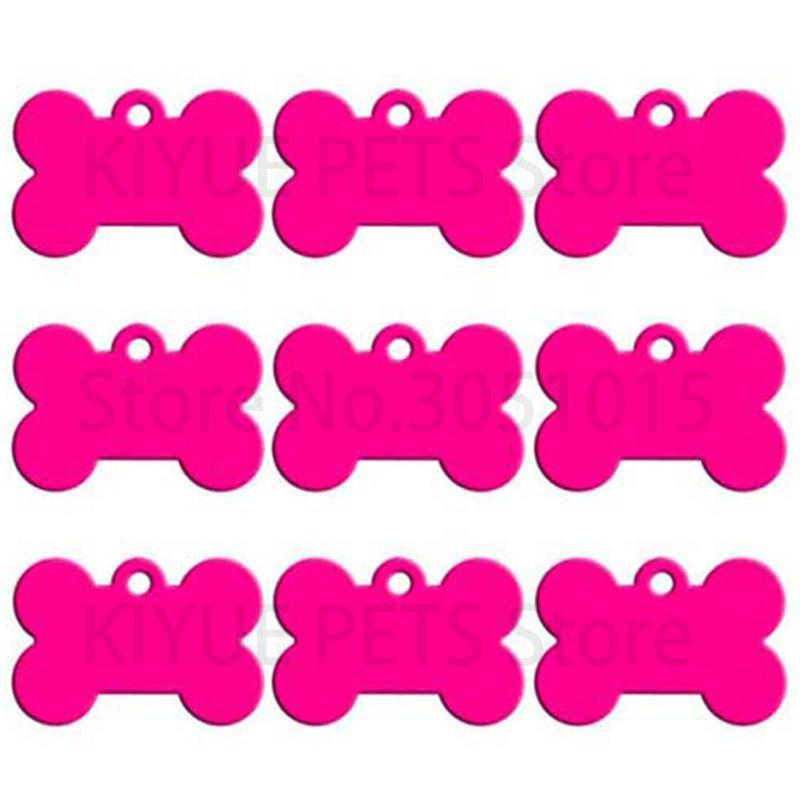 Wholesale 100Pcs Bone Dog ID Tag Engraving Pet Dog ID Tags Collars Bone Name Number Tags Customized Anodizing aluminum Puppy Tag