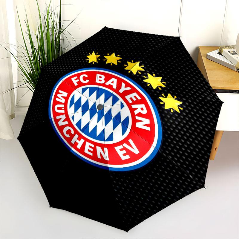 FC Bayern Munchen Pattern, Automatic Folding Umbrella, Portable and Foldable Design, 8 Ribs, a Christmas or Birthday Gift.