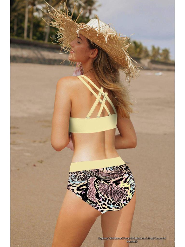 2025 European & American Hot-Selling Women's Quick-Dry Split Bikini - New Style Sexy Print Swimwear