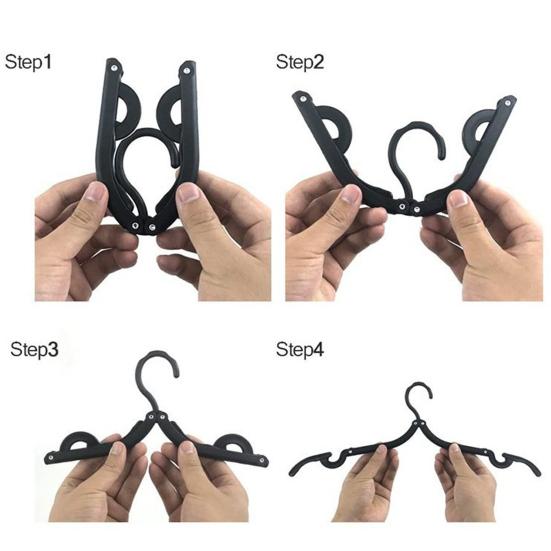 6Pcs Faltbare Kleiderbügel Platzsparende PP Glatte Oberfläche Kleiderbügel für Haushalt