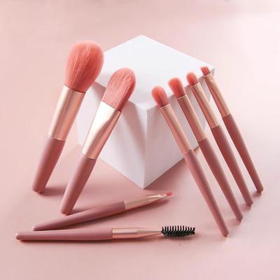Yousheng 8Pcs/Set Makeup Brush Kit with Portable Case Professional Loose Powder Blush Highlighter Eyeshadow Concealer Eyebrow Blending Cosmetic Brush