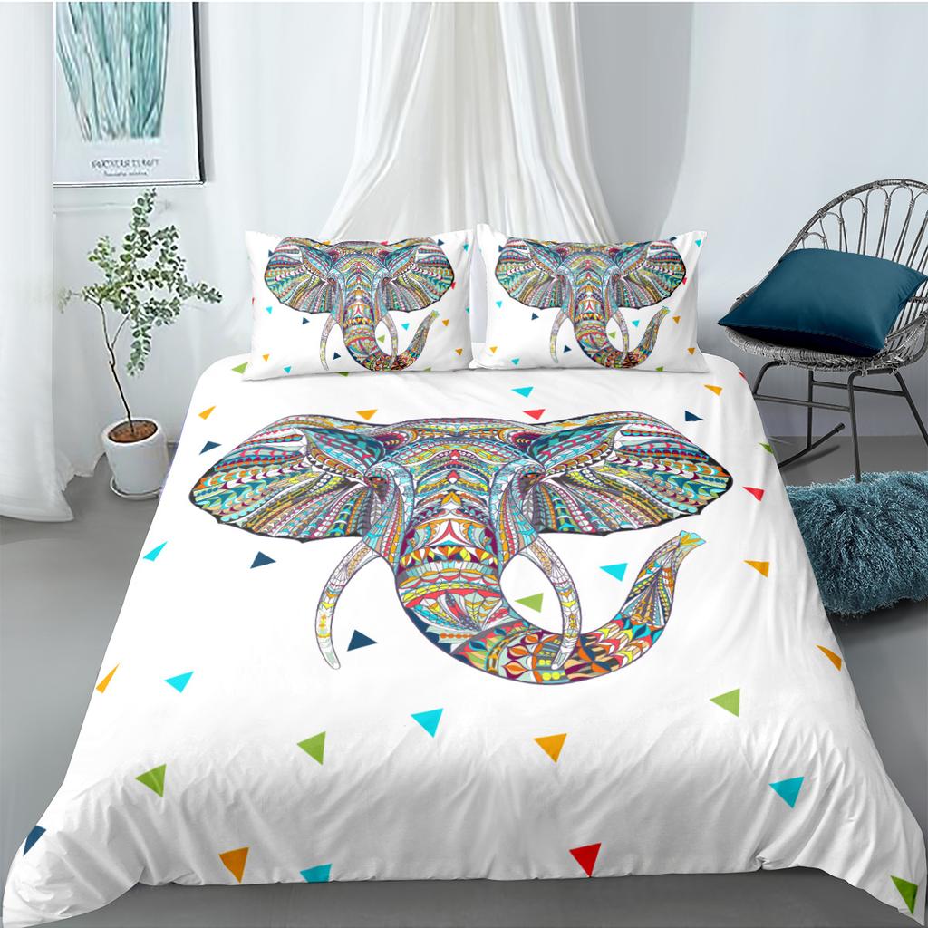 Elephant Duvet Cover King Queen Size Creative Animal Pattern Bedding Set For Kids Teens Adult Lovely Wildlife 2/3pcs Quilt Cover