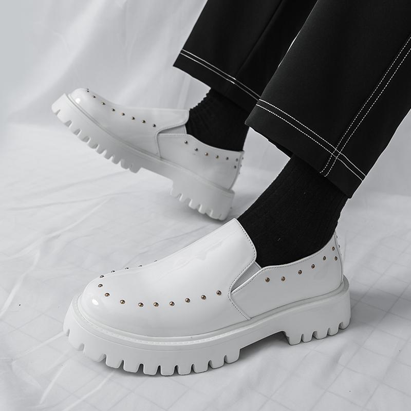 Fashion Slip On Thick Soled Men's Leather Shoes Fashion and Minimalist Styles Party and Leisure Nightclubs Daily Hairstylist Shoes