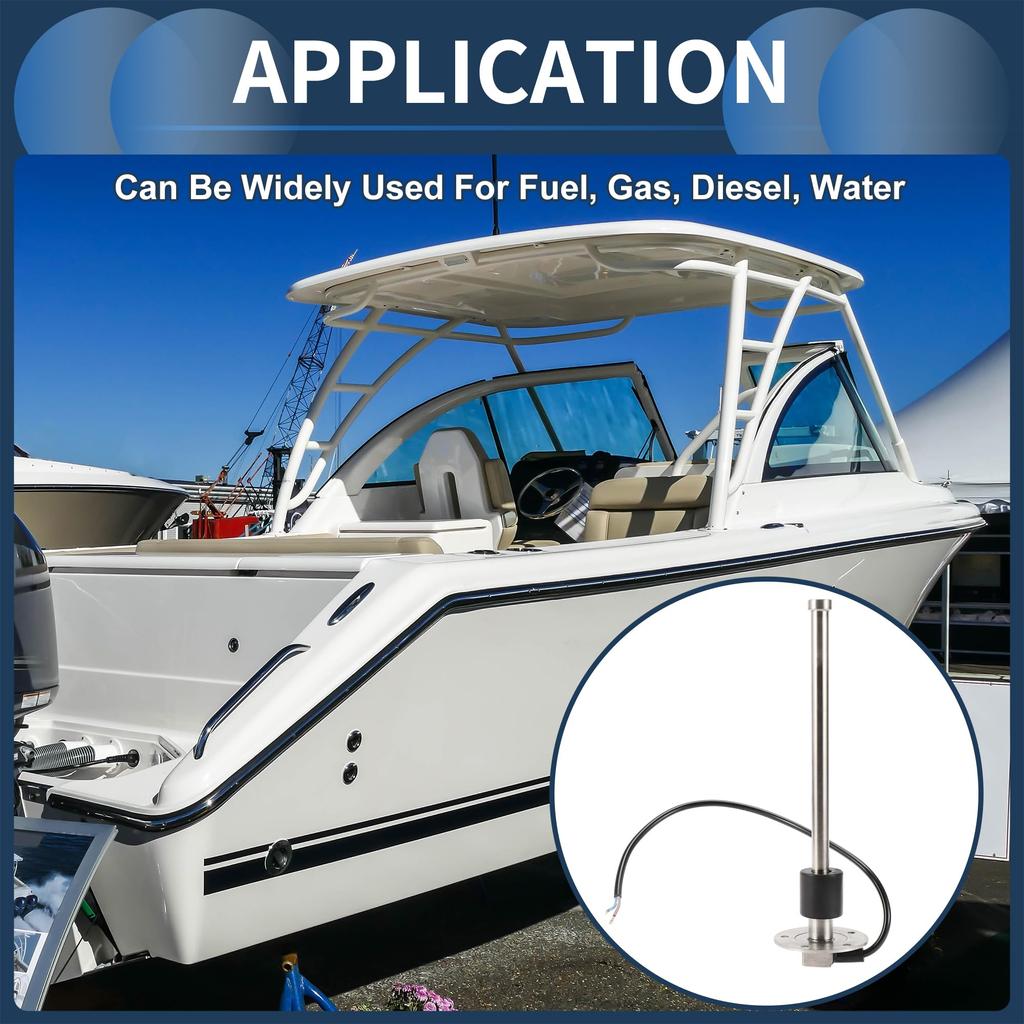 INFINAUTO Fuel Level Sensor, Fuel Level Gauge Kit, Fuel Meter, 250mm, 240-33ohm, for Boats, Vehicles, Trucks, and RVs