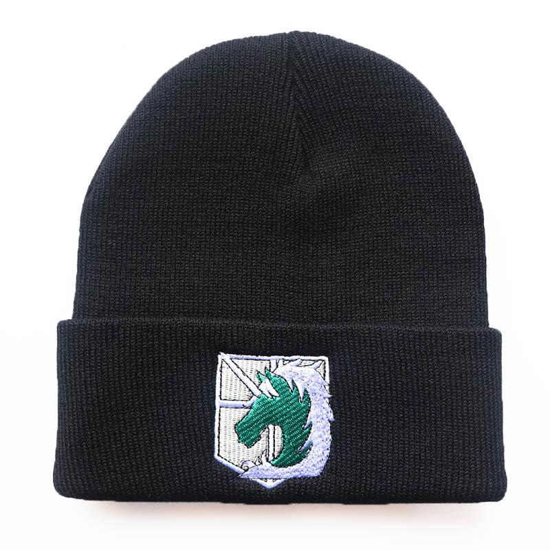 Wings of Freedom Anime Attack On Titan Embroidered Knit Hat Woolen Hat Warm Student Hat Unisex Cold Weather Hat