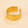 Personalized Geometric Wide Texture Open Ring for Women, 18K Gold Plated Stainless Steel Jewelry