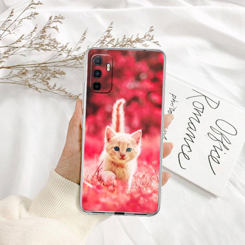 Cat Kitten Cute Transparent Phone Case for Samsung Galaxy A04 A04S A14 A23 A34 A54 M23 M33 M52 M53