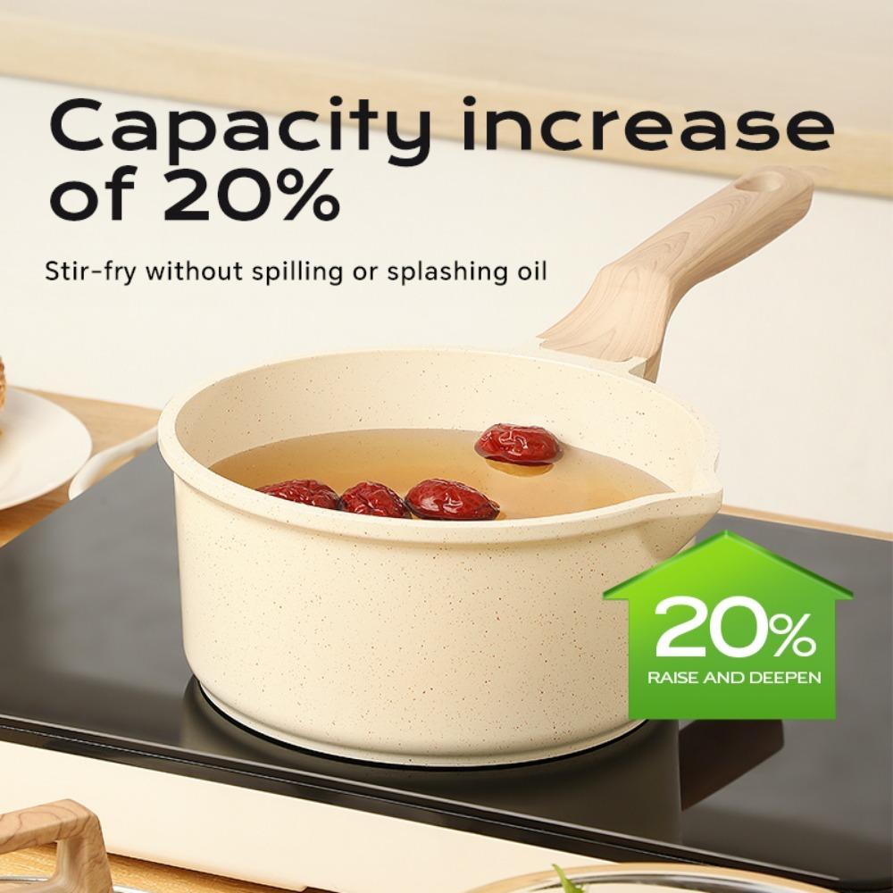 DONNOR 2.1QT Kitchen Sauce Pan with Lid Nonstick Saucepan Non Stick Sauce Pots Cooking Pot with Pour Spout Ceramic Coating