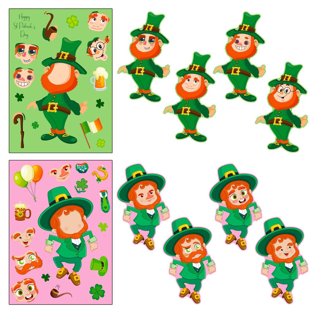 6 Packs of St. Patrick's Festival Independent DIY Cute Wind Parent-Child Interactive Baby Puzzle Change