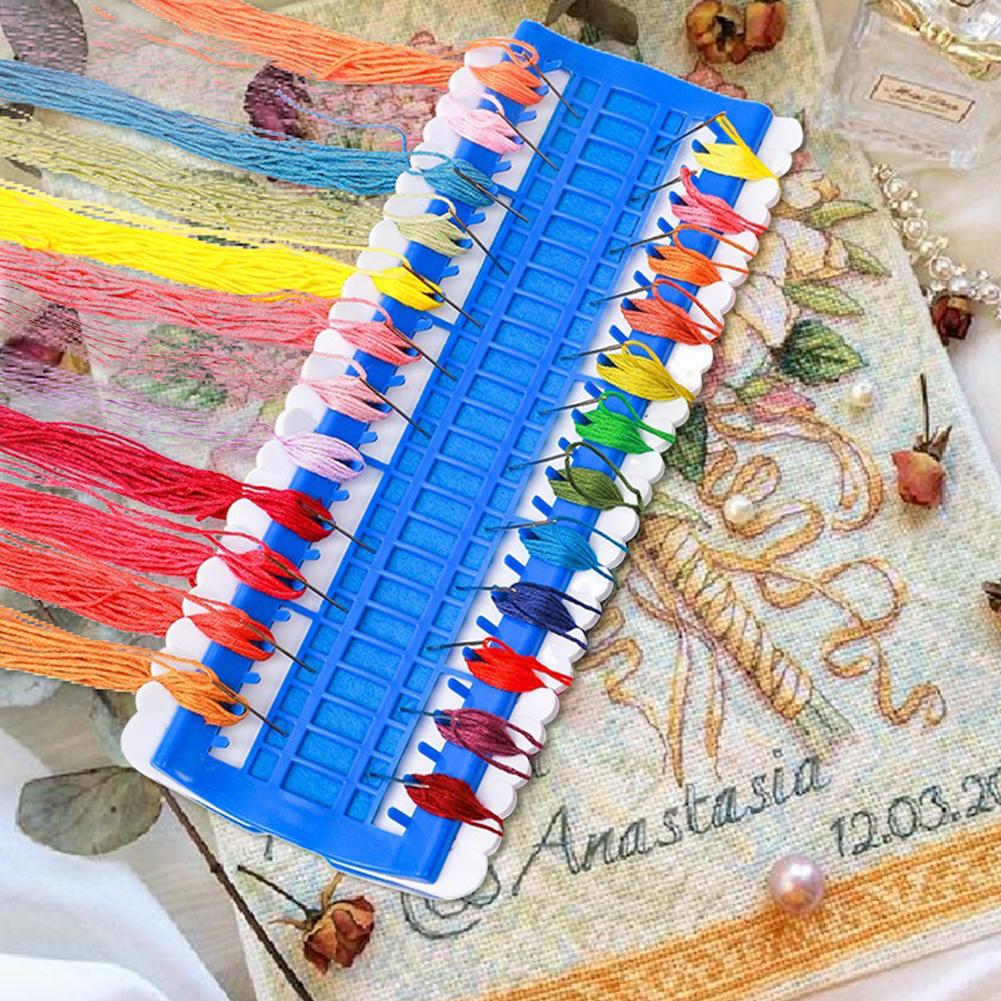50-Position Thread Storage Holder Cross Stitch Embroidery Thread Storage Rack for Embroidery Sewing and Cross Stitch