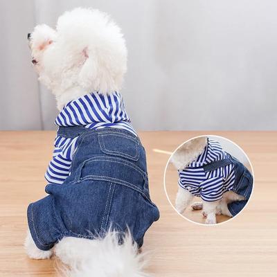 Pets Clothes for Small Medium Dogs Chihuahua Cat Jumpsuit Hoodies Striped Plaid Dog Clothes French Bulldog Puppy Clothing