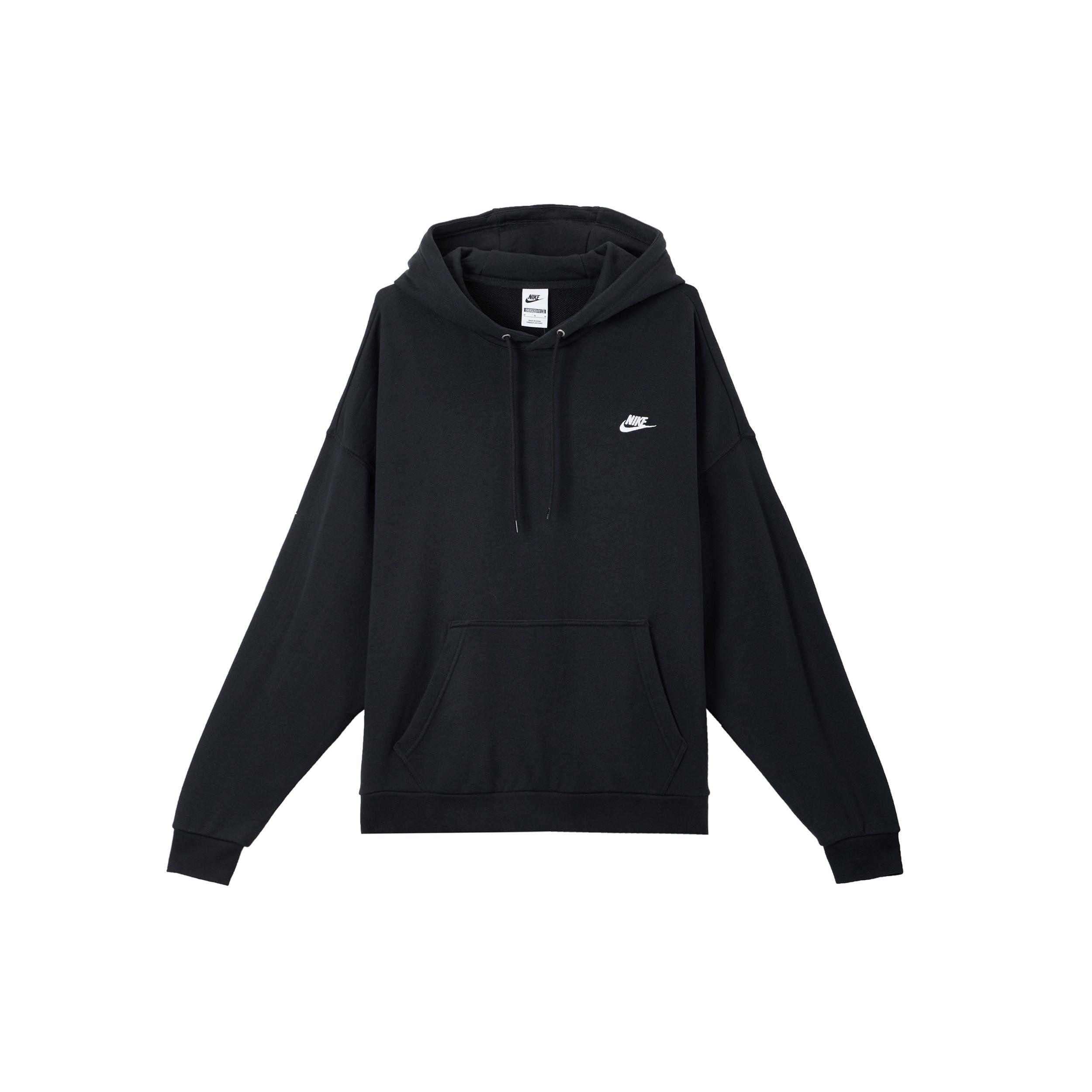 Nike Club Fleece Oversized French Terry French Terry Pullover Hoodie Asia Sizing Black Men s HJ1817-010 L