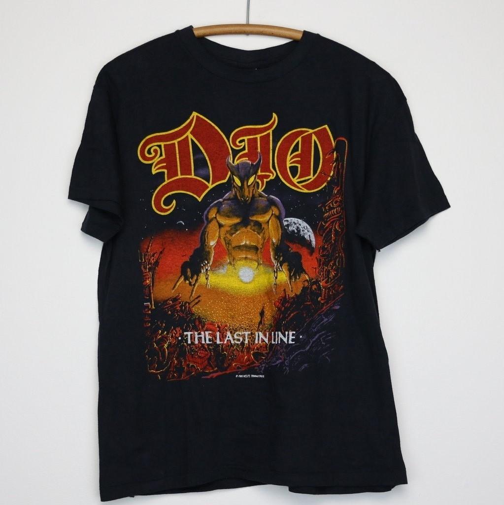 Vintage Dio Last In Line Tour Heavy Metal Rock Band T-Shirt 2 Sides New Gildan XL